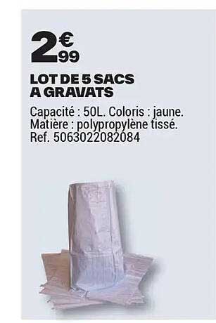LOT DE 5 SACS A GRAVATS