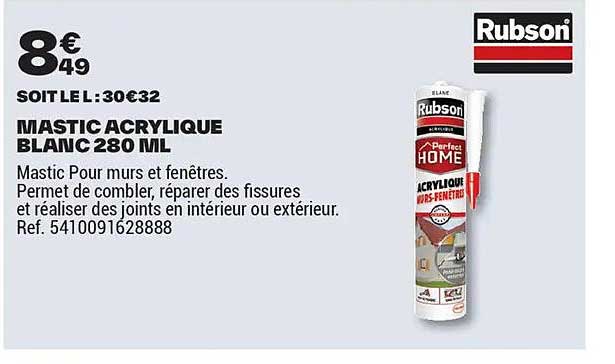 MASTIC ACRYLIQUE BLANC 280 ML