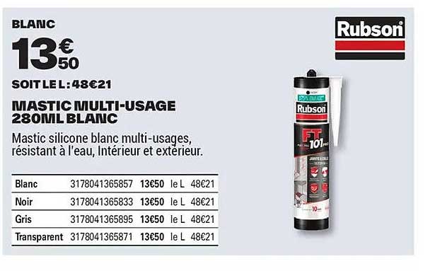 MASTIC MULTI-USAGE 280ML BLANC