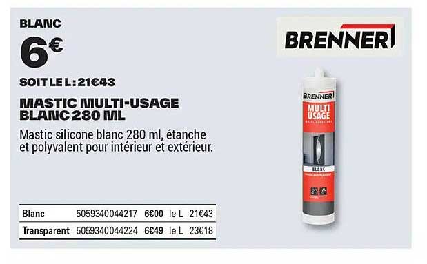 MASTIC MULTI-USAGE BLANC 280 ML