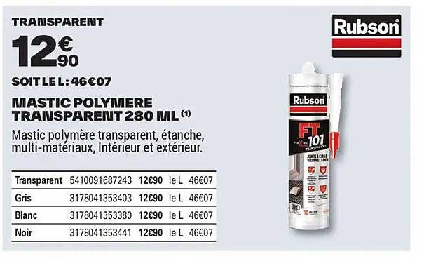 MASTIC POLYMERE TRANSPARENT 280 ML