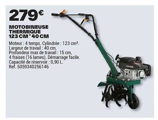MOTOBINEUSE THERMIQUE 123 CM³ 40 CM