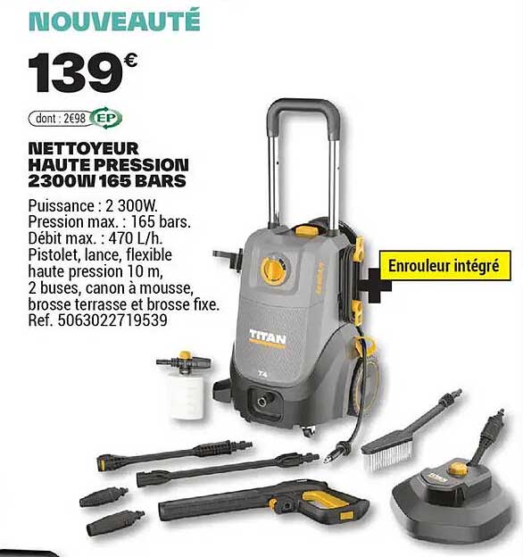 NETTOYEUR HAUTE PRESSION 2300W 165 BARS