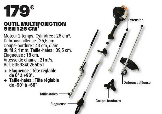 OUTIL MULTIFONCTION 5 EN 1 26 CM³