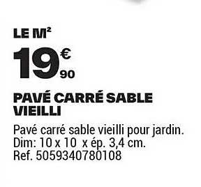PAVÉ CARRE SABLE VIEILLI
