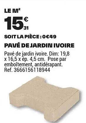 PAVÉ DE JARDIN IVOIRE