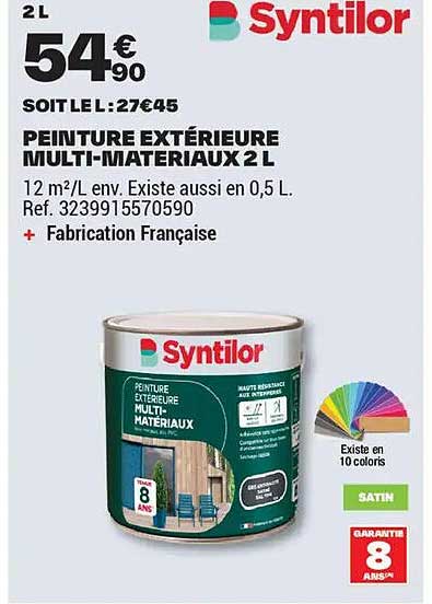 PEINTURE EXTÉRIEURE MULTI-MATÉRIAUX 2 L
