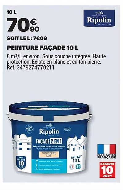 PEINTURE FAÇADE 10 L