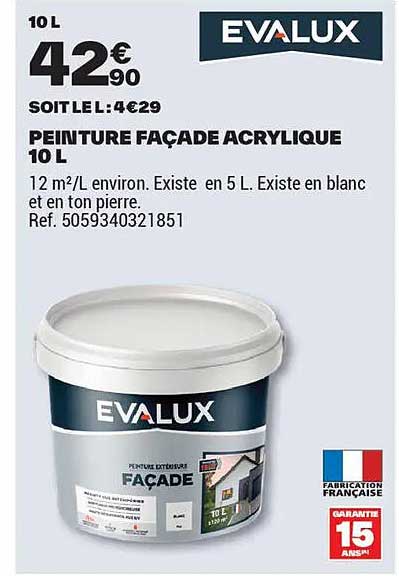 PEINTURE FAÇADE ACRYLIQUE 10 L