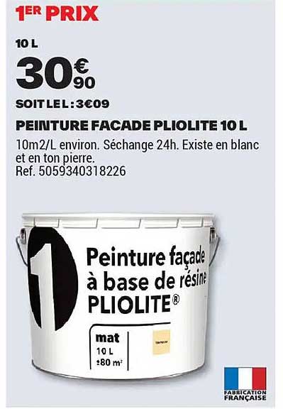 PEINTURE FACADE PLIOLITE 10 L