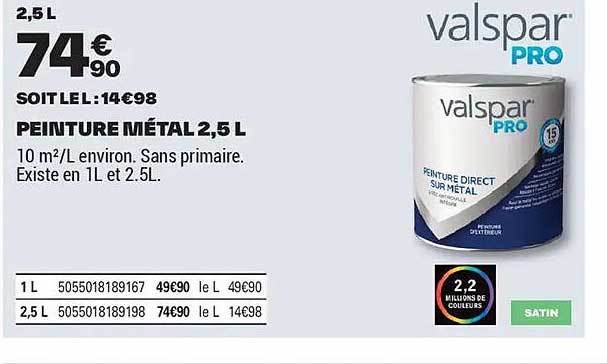 PEINTURE MÉTAL 2,5 L