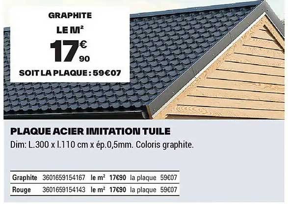 PLAQUE ACIER IMITATION TUILE