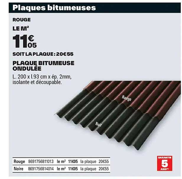 PLAQUE BITUMIEUSE ONDULÉE