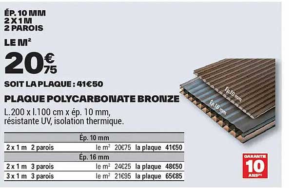 PLAQUE POLYCARBONATE BRONZE