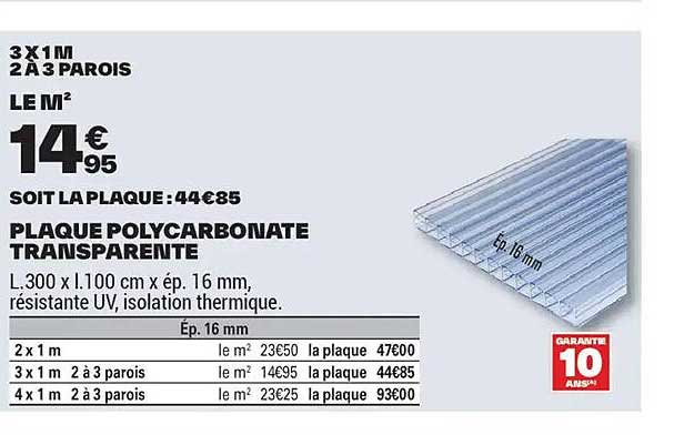 PLAQUE POLYCARBONATE TRANSPARENTE