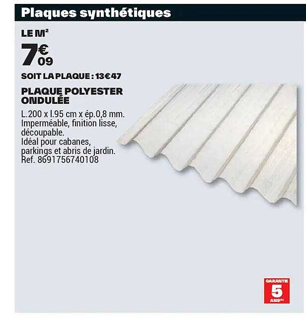 PLAQUE POLYESTER ONDULÉE