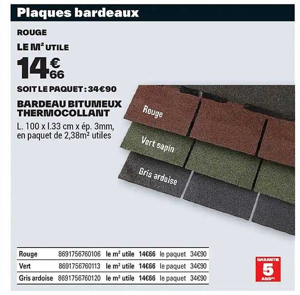 Plaques bardeaux