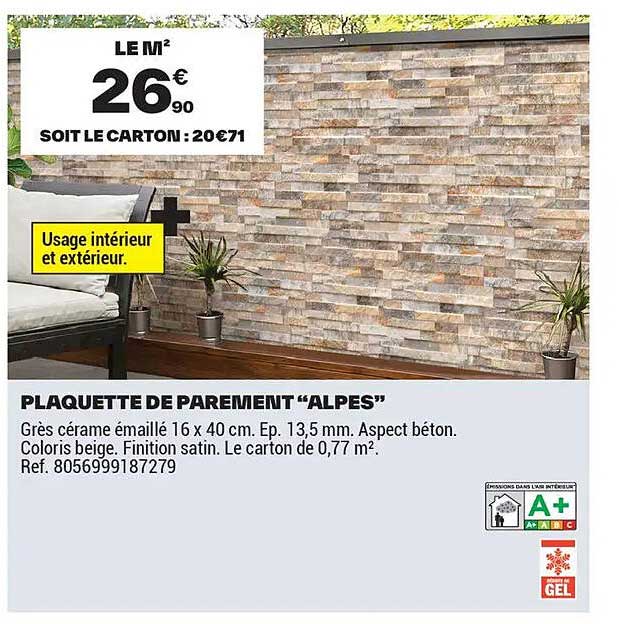 PLAQUETTE DE PAREMENT "ALPES"