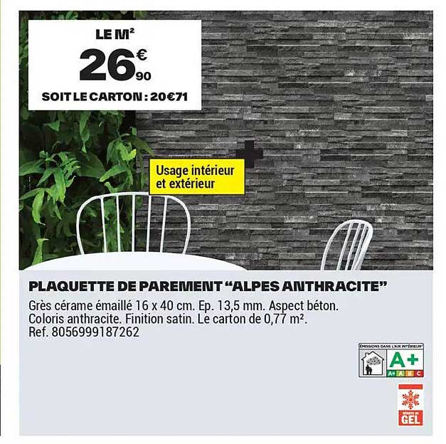PLAQUETTE DE PAREMENT “ALPES ANTHRACITE”
