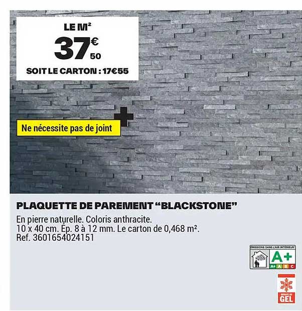 PLAQUETTE DE PAREMENT “BLACKSTONE”