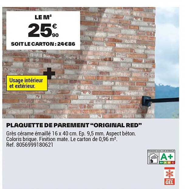 PLAQUETTE DE PAREMENT “ORIGINAL RED”