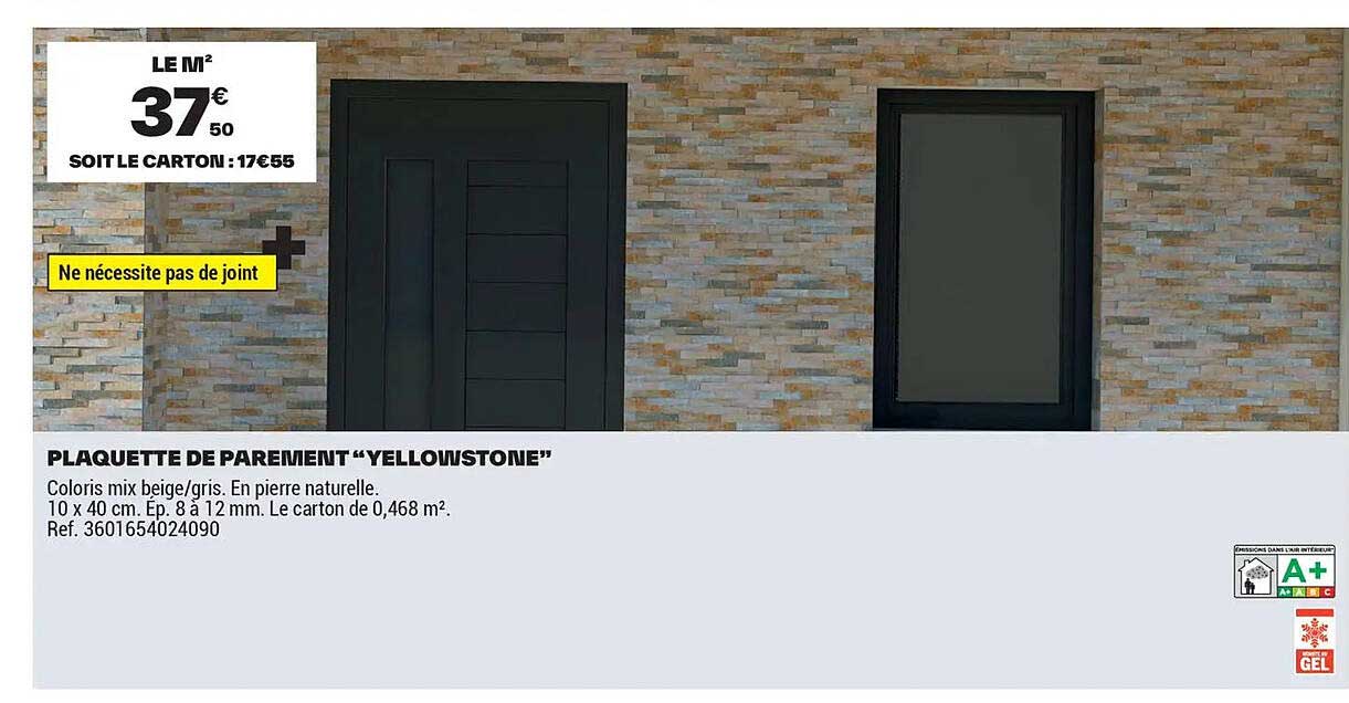PLAQUETTE DE PAREMENT "YELLOWSTONE"