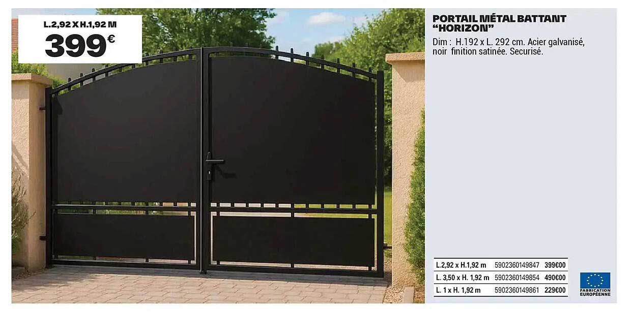 PORTAIL MÉTAL BATTANT "HORIZON"