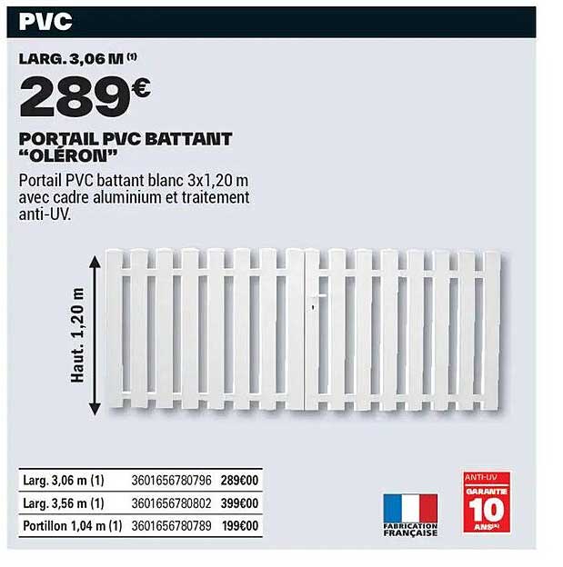 PORTAIL PVC BATTANT “OLÉRON”