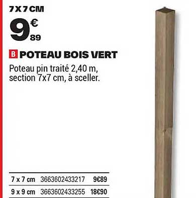 POTEAU BOIS VERT