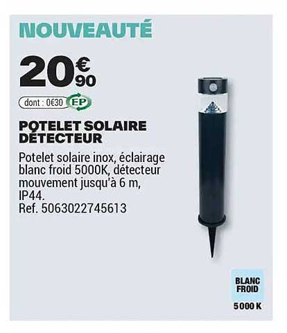 Potelet solaire détecteur