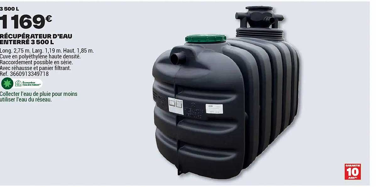 RÉCUPÉRATEUR D’EAU ENTERRE 3 500 L