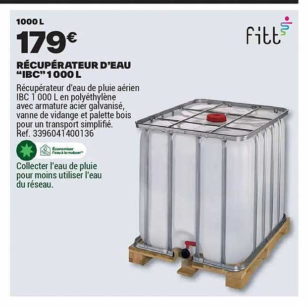RÉCUPÉRATEUR D'EAU “IBC” 1000L