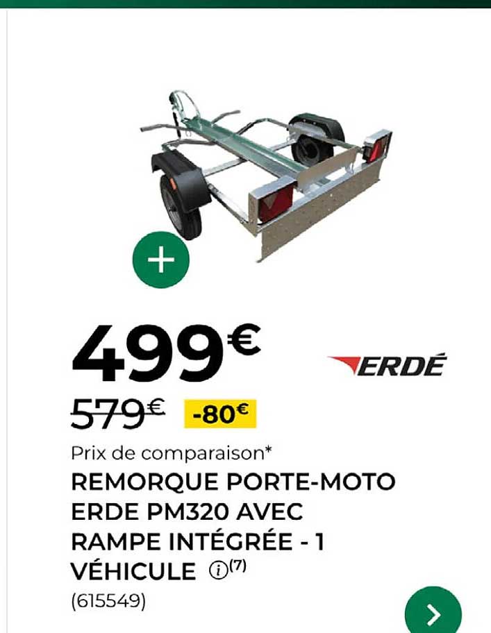 Remorque Moto Feu Vert