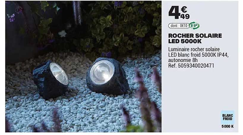 ROCHER SOLAIRE LED 5000K