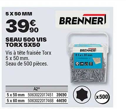 SEAU 500 VIS TORX 5X50