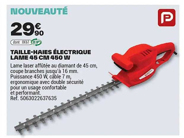 TAILLE-HAIES ÉLECTRIQUE LAME 45 CM 450 W