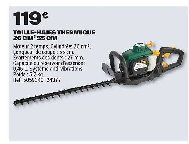 TAILLE-HAIES THERMIQUE 26 CM³ 55 CM