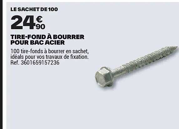 TIRE-FOND À BOULDER POUR BAC ACIER