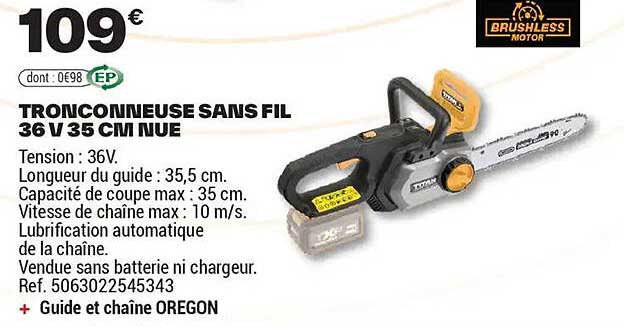 TRONCONNEUSE SANS FIL 36 V 35 CM NUE