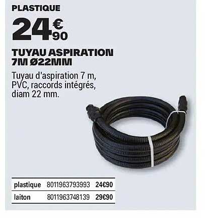 TUYAU ASPIRATION 7M Ø22MM