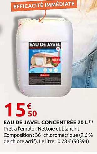 EAU DE JAVEL CONCENTRÉE 20 L