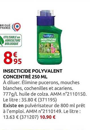 INSECTICIDE POLYVALENT CONCENTRÉ 250 ML