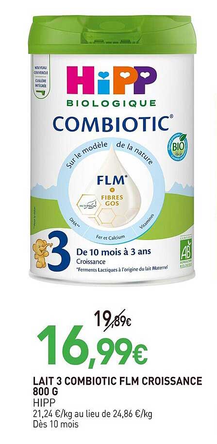 LAIT 3 COMBIOTIC FLM CROISSANCE 800 G HIPP
