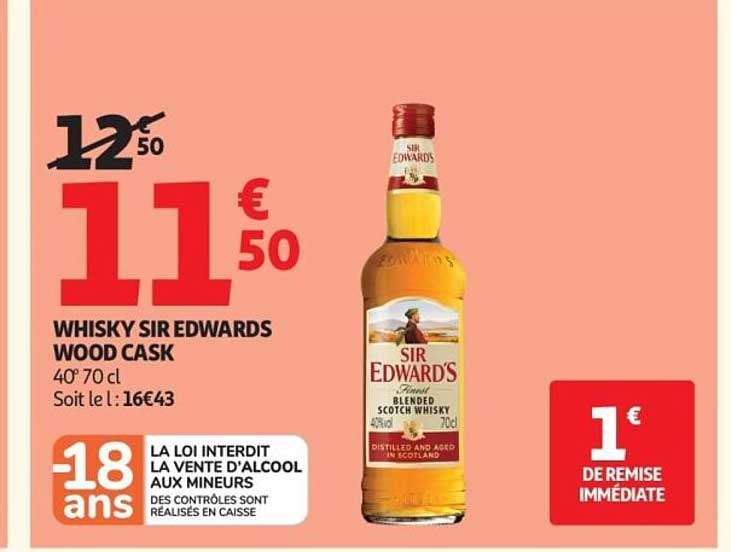 WHISKY SIR EDWARDS WOOD CASK