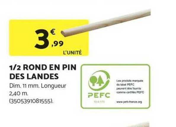 1/2 ROND EN PIN DES LANDES