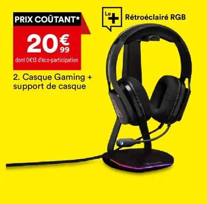 2. Casque Gaming + support de casque
