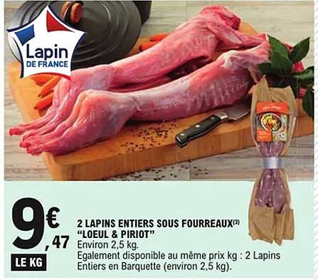 2 LAPINS ENTIERS SOUS FOURREAU  LOEUL & PIROT