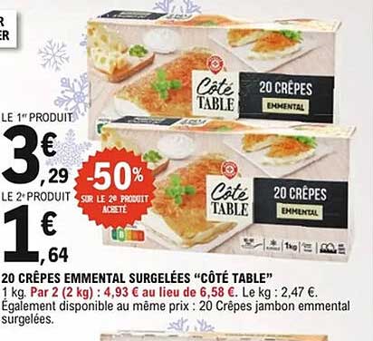 20 CRÊPES EMMENTAL SURGELÉES “CÔTÉ TABLE”