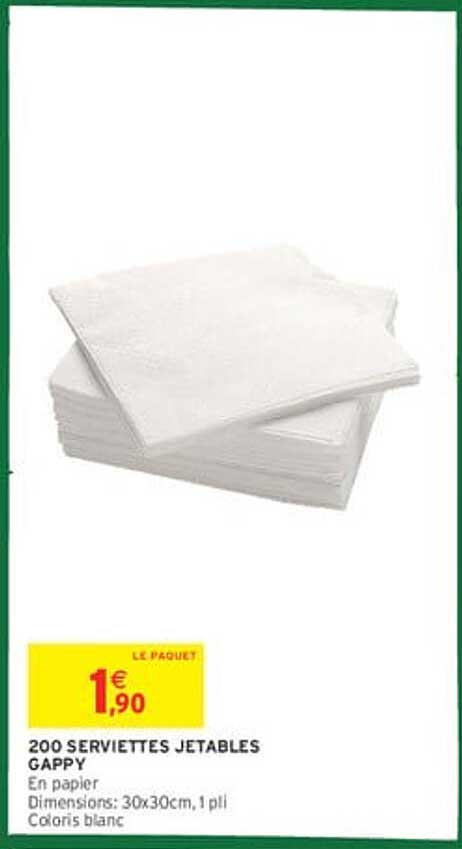 200 SERVIETTES JETABLES GAPPY
