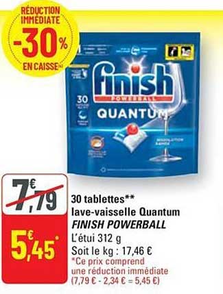 30 tablettes lave-vaisselle Quantum FINISH POWERBALL